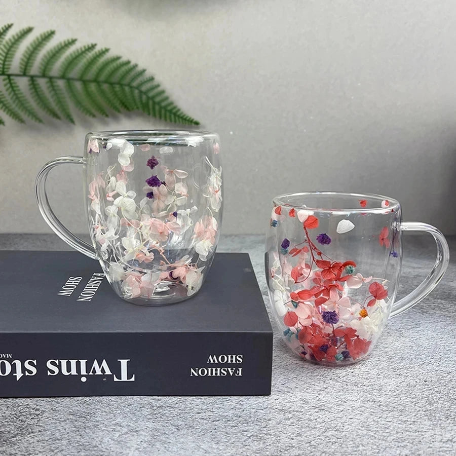 VeraGlass™ Double Wall Glass Dry Flowers Cups