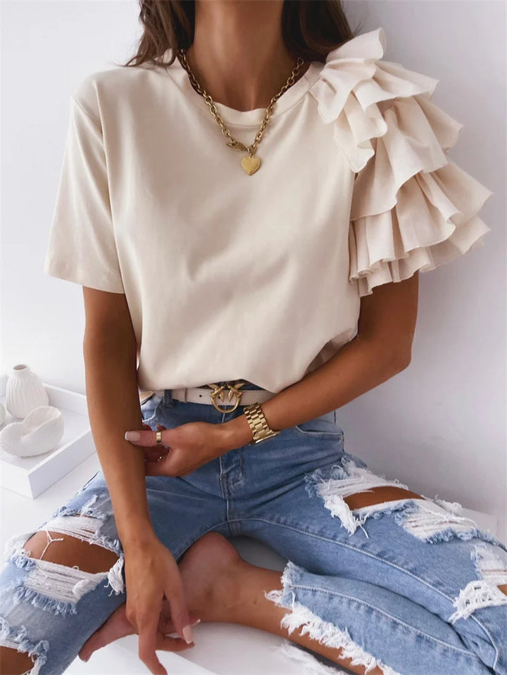 BreezeBlossom™ Ruffled Summer Tee