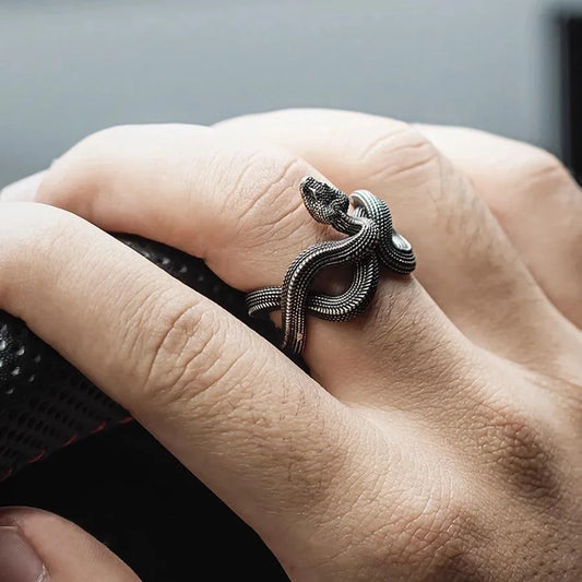 PythonStrike™ Black Snake Wrap Ring