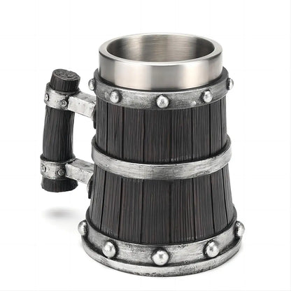 VikingVessel™ Wooden Barrel Coffee Mug