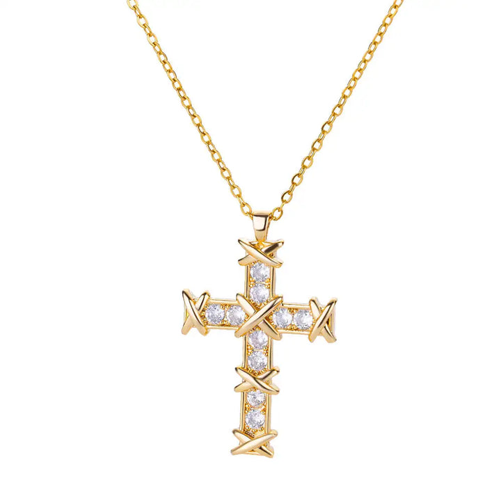 StarlitEdges™ Cross Necklace for Women