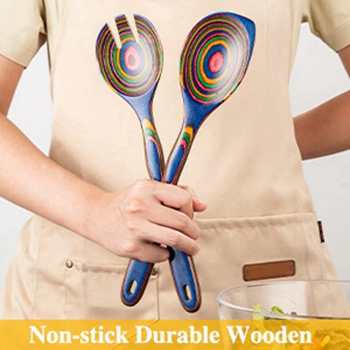 ArtGalley Blue Wooden Spatula Set