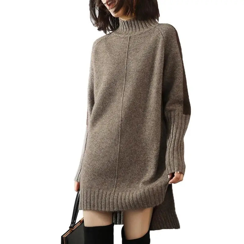 Autumn-Winter Split Turtleneck Sweater