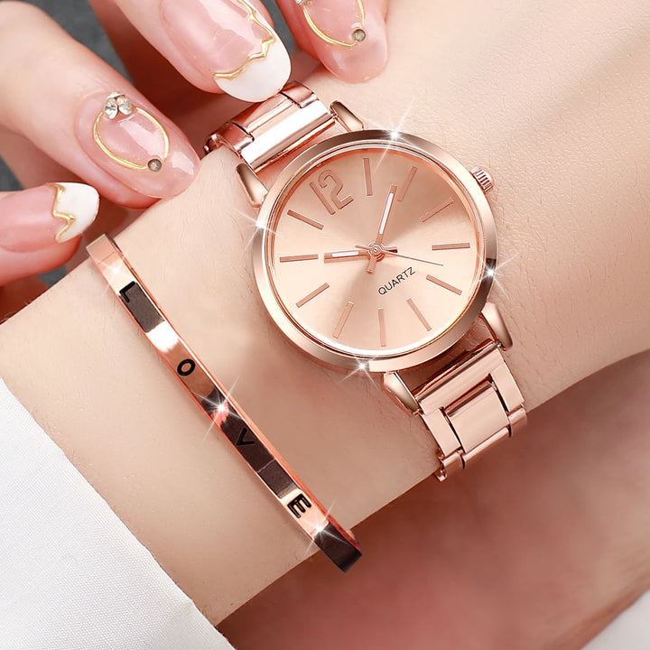 Gina™ Women’s Steel Watch & Bracelet Set