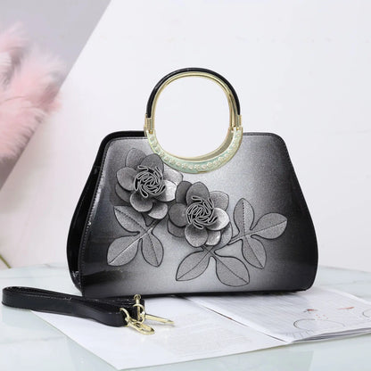 RosaVé™ Designer Floral Leather Handbag