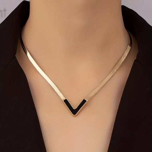 LustraGem™ V-Shape Gold Necklace