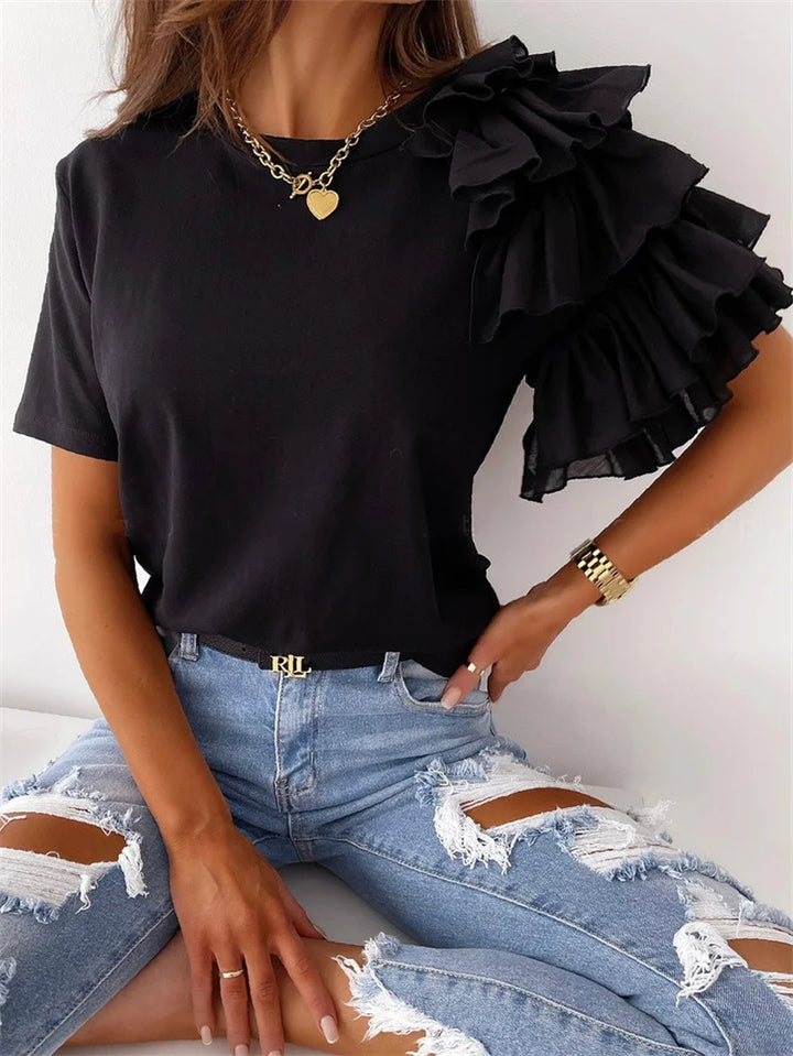 BreezeBlossom™ Ruffled Summer Tee