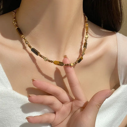TerraGlimpse™ Tiger Eye Beaded Choker
