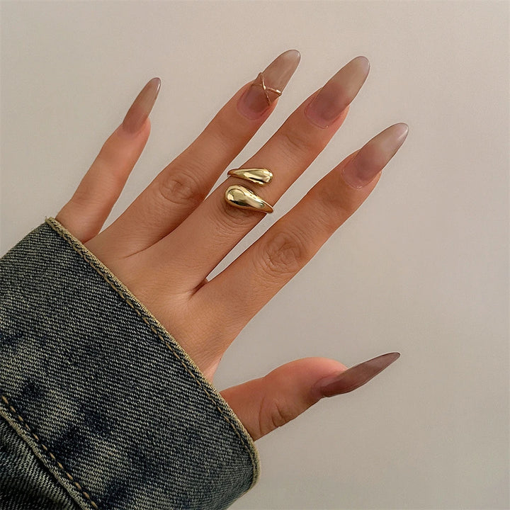 GlintEdge™ Chunky Twisted Metal Cuff Bracelet And Ring