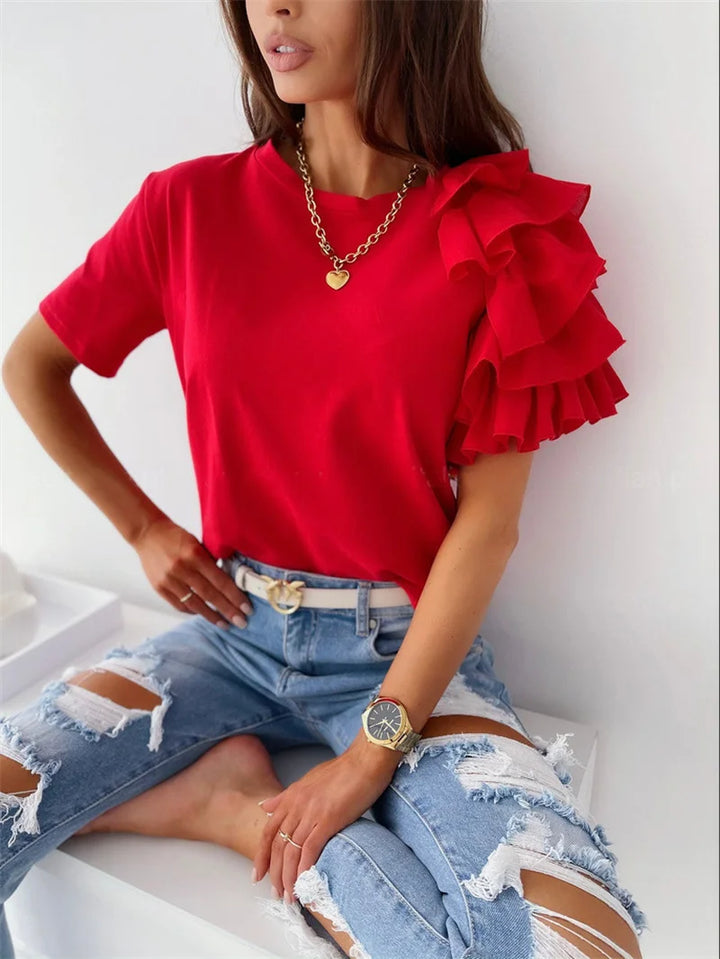 BreezeBlossom™ Ruffled Summer Tee