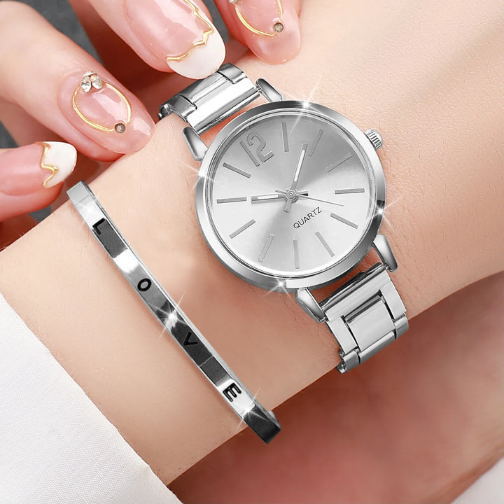 Gina™ Women’s Steel Watch & Bracelet Set