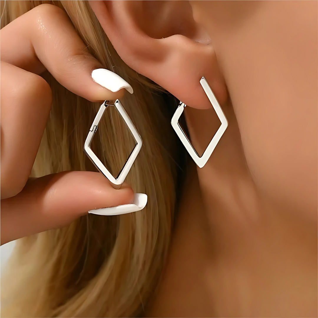 LunaLuxe™ Silver Hoop Earrings