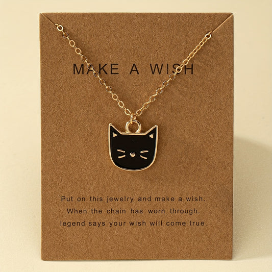 WishKitty™ Black Cat Pendant Necklace