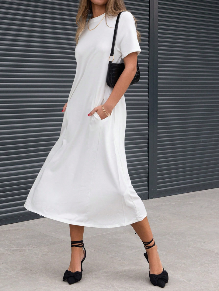 SwayForm Half-Sleeve Casual Pocket Dress