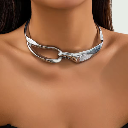 Iris Eternal Loop Chocker-Styled Necklace
