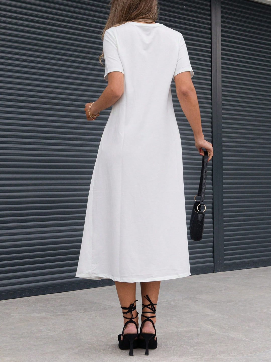 SwayForm Half-Sleeve Casual Pocket Dress